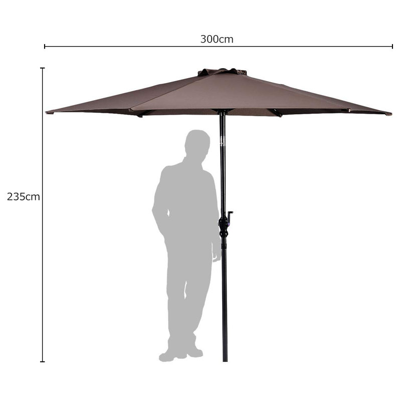 Mccord 300cm Market Parasol, Light Brown