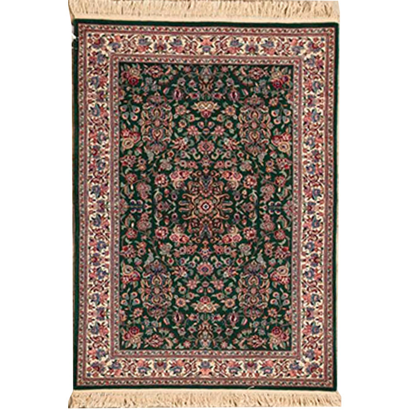Tapis vert noué à la main de haute qualité