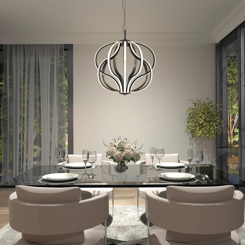 1 - Light LED Pendant, Black