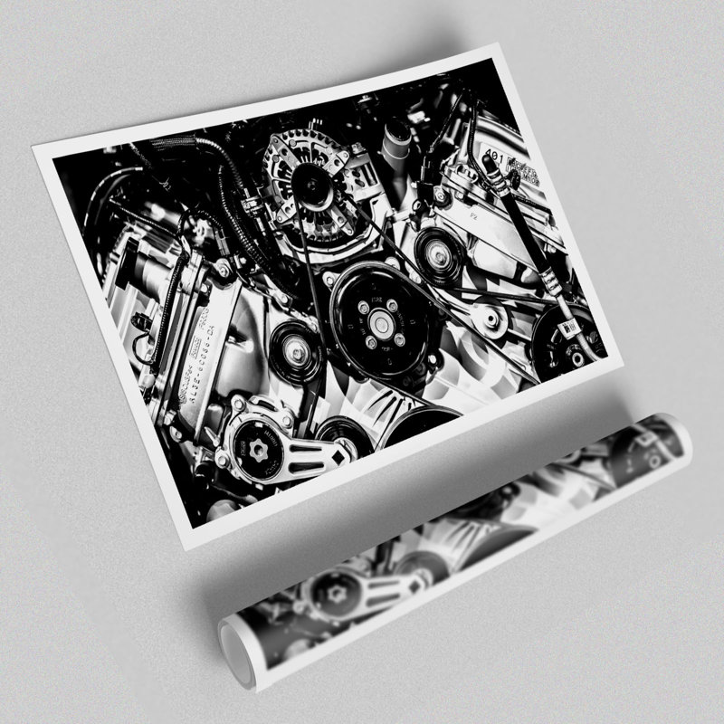 Big Block Engine - No Frame Print, 42 cm H x 59.4 cm W