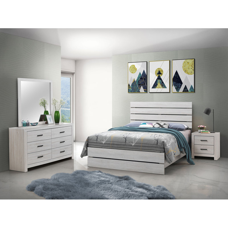 Kesha 4-piece Queen Bedroom Set Coastal White, Queen