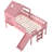 Twin Size House Loft Bed with Slide & Playhouse Design, Star-Moon LED Roof, Window & Safety Rails, No Box Spring Needed,Pink-925620100-925620107