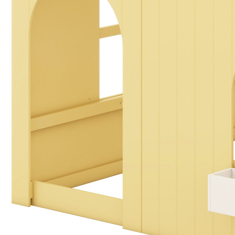 Mignon lit mezzanine à DEL, Primrose Yellow, Lit double