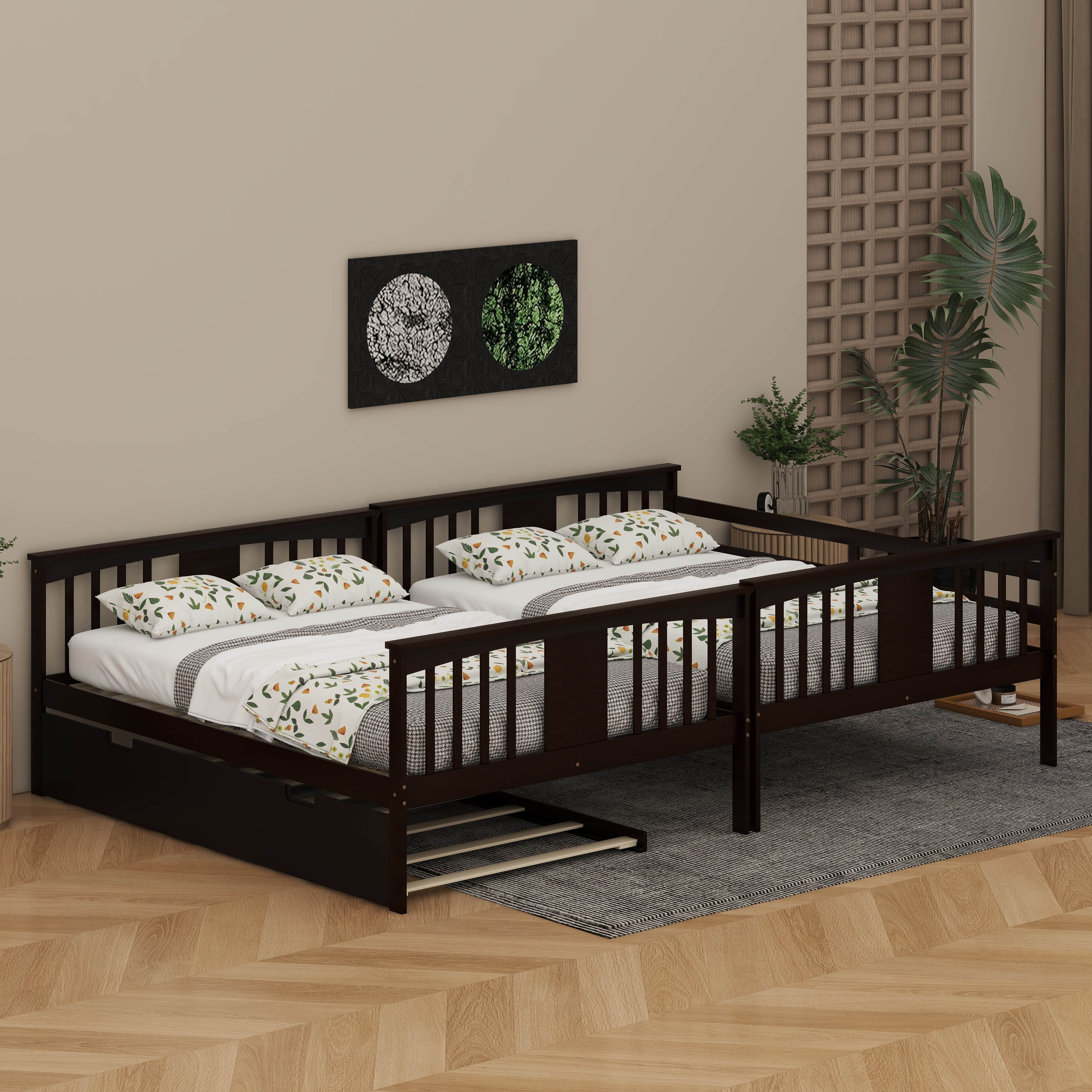 Harriet Bee Full Over Full Bunk Bed With Ladder And Trundle - Wayfair ...
