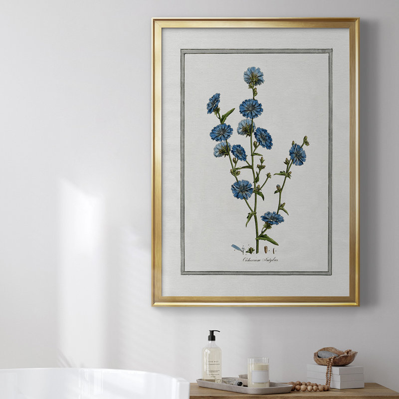 Toile encadrée de qualité supérieure Soft Botanical I - prête à être accrochée, H 30,5 po x l 22,5 po x P 1 po, Cadre doré