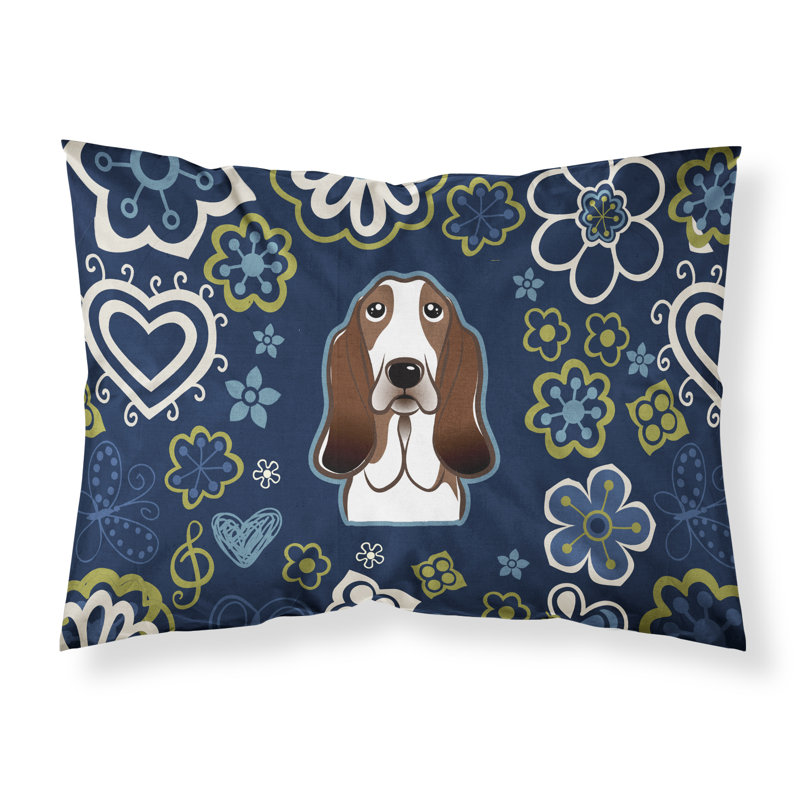 Flowers Microfiber Floral, Basset Hound