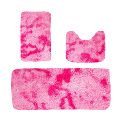 Ensemble de 3 tapis de salle de bain d'hiver de grande taille pour 3 pièces de tapis de bain de couleurs mélangées à absorption d'eau douce et antidérapante