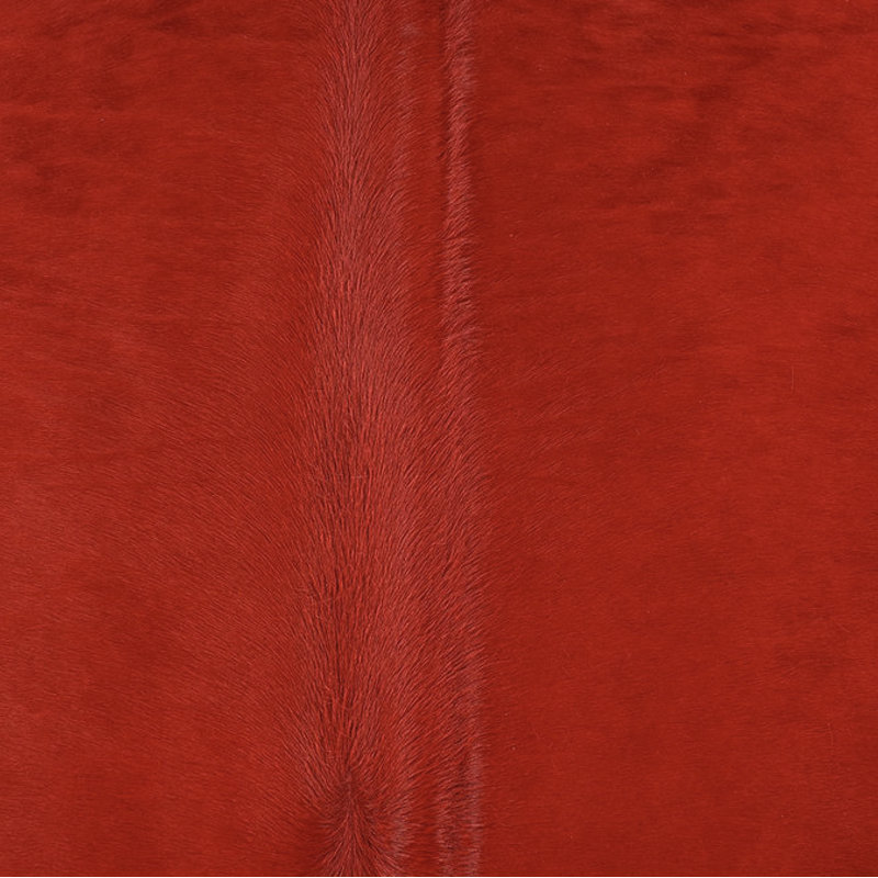 Tapis en cuir de vache teint rouge Goodview