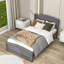 Lit plateforme simple en bois avec tête de lit-920081804