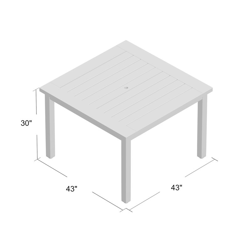 Club Aluminum Outdoor Dining Table, Oak