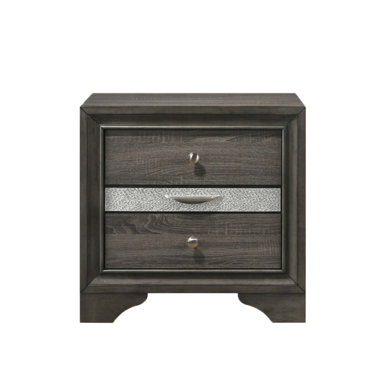 2 tiroirs et 1 table de chevet à bijoux, Gris