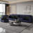 Viviette 5 - Piece Velvet Upholstered Sectional Sofa with Storage Space and Adjustable Arm and Back-1093214535