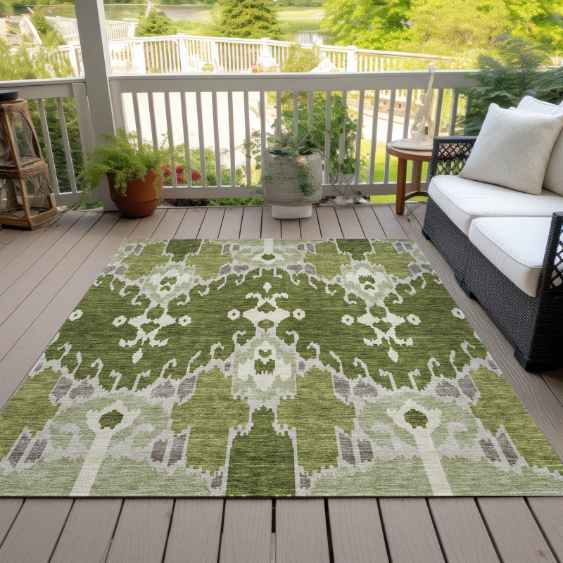 Malchow Washable Ikat Indoor / Outdoor Rug, Rectangle 3' x 5'