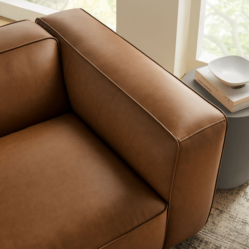 Fauteuil Auren, Similicuir café