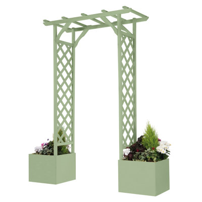Aubreyelle Solid Wood Arbour with Planters