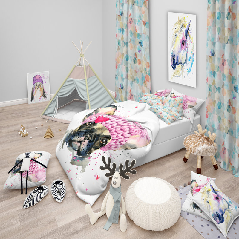 Ensemble de housse de couette moderne et contemporaine, Housse simple + 1 taie décorative