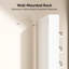 6-Tier White Widened Extended Storage Wall-Mounted Nail Polish Rack With Acrylic Dividers