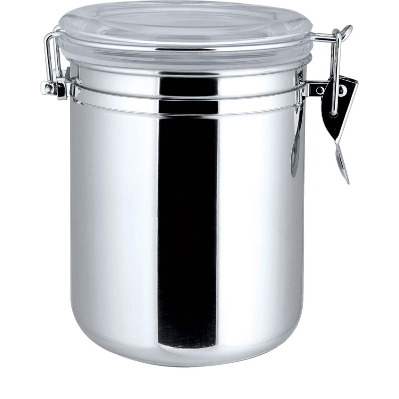 Metal Jar, 7.75" H x 5" W x 5" D