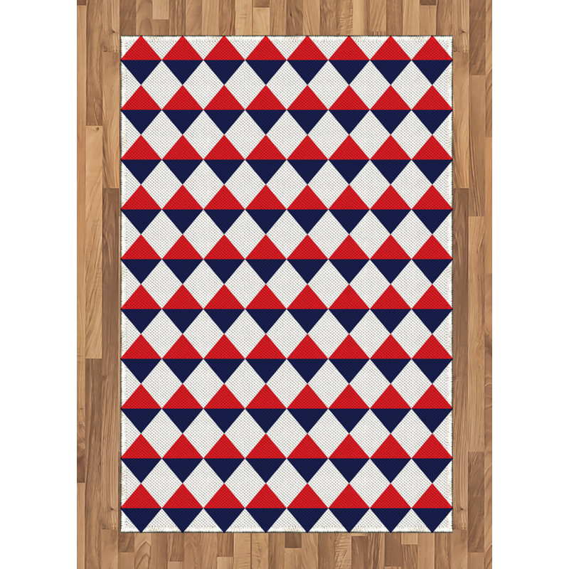 Americana High Density Long Fiber Poly Threads Decorative Area Rug Carpet, Rectangle 4' x 5'8"
