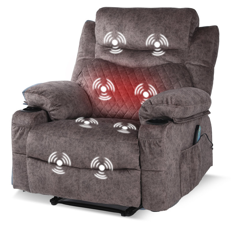 Fauteuil inclinable manuel standard de 36,43 po, Velours brun