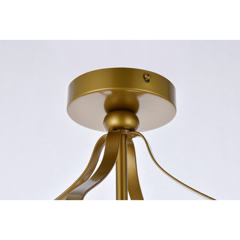 Plafonnier semi-encastré 1 lumière 10 po Cagney, Laiton