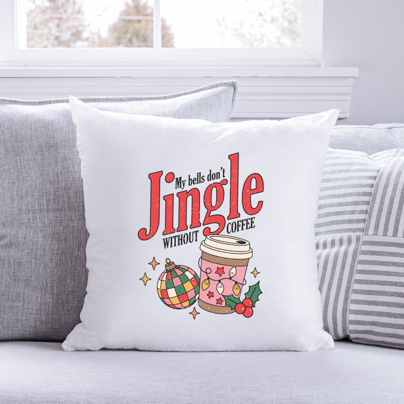 Coussin décoratif en polyester Christmas_Distress_1, 14 po x 14 po