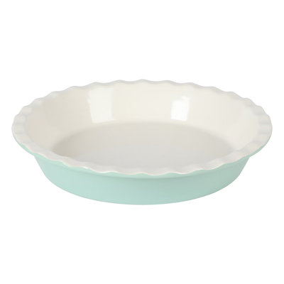 Martha Stewart Vanowen 9 Inch Round Scalloped Edge Stoneware Pie Pan in Blue