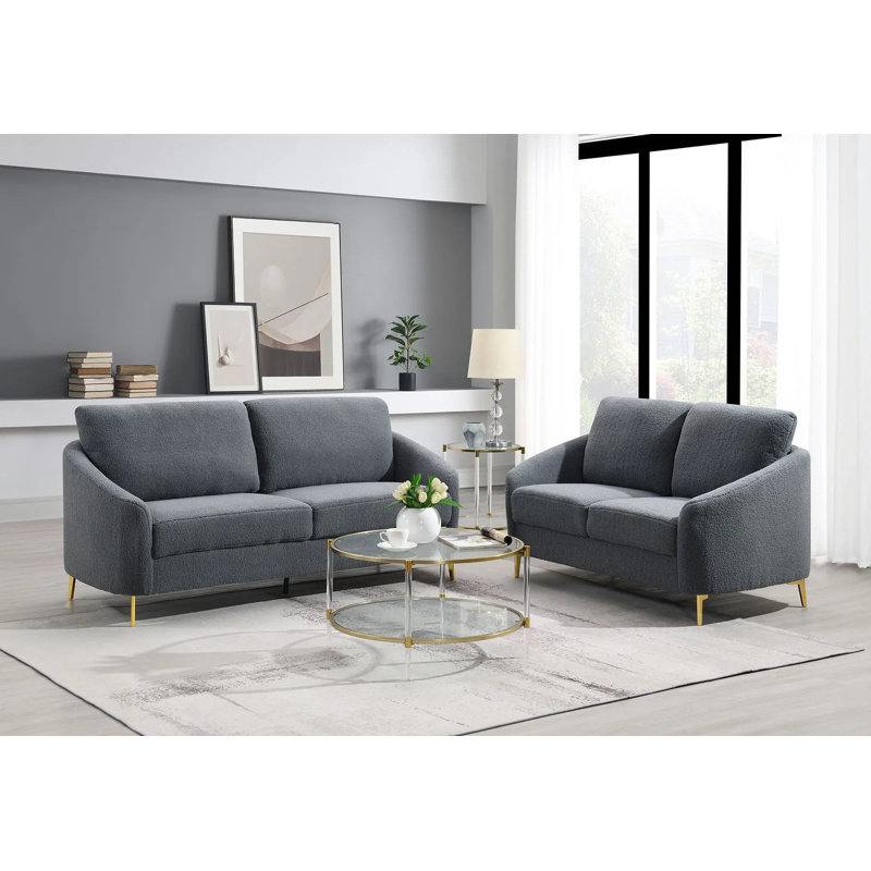 Ensemble de canapé 3 pièces Modern, Boucle gris