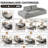 86.6" Multifunctional Convertible Bed With 2 Removable Backrests, Pillows And Chenille Fabric, Ideal For Dance Suitable Condominiums-200218084