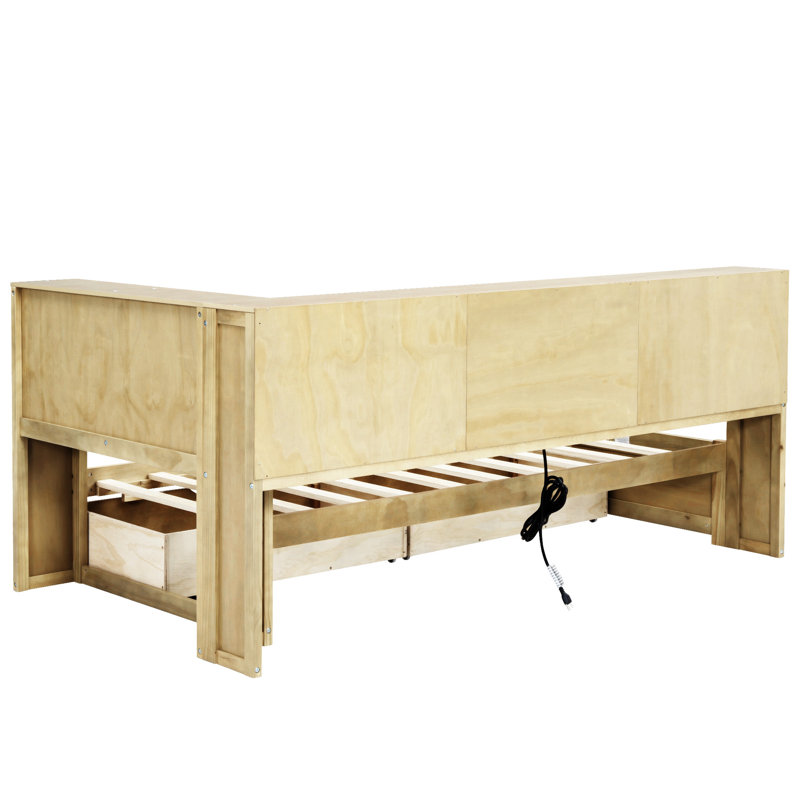 Daybed With Two Storage Drawers, Wood