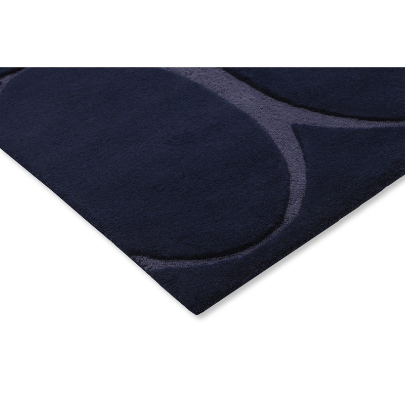 Renaissance Wool Geometric Area Rug in Blue, Rectangle 3'11" x 5'11"