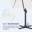 Parasol en porte-à-faux carré de 132 po avec couvercle Otylie-307313492