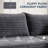107" Modular Sectional Couch With L-Shape Chaise,Boneless Sofa For Living Room,Modern Cloud Couch With Deep Seat,No Assembly Required,Loveset,Grey(Right Facing Chaise)-642170821-642170820