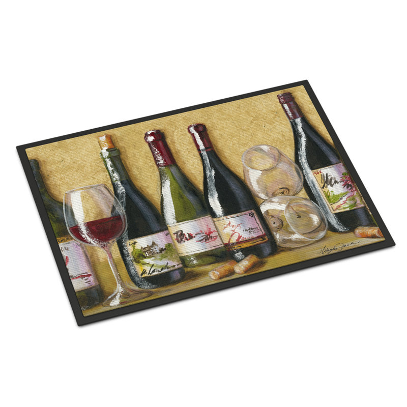 Tapis d'extérieur antidérapant Toeterville Du Vin, Rectangle 1 pi 6 po x 2 pi 3 po