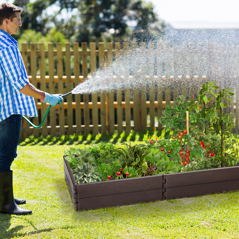 Ensemble de lit de jardin surélevé en plastique 2 pièces Kiyona
