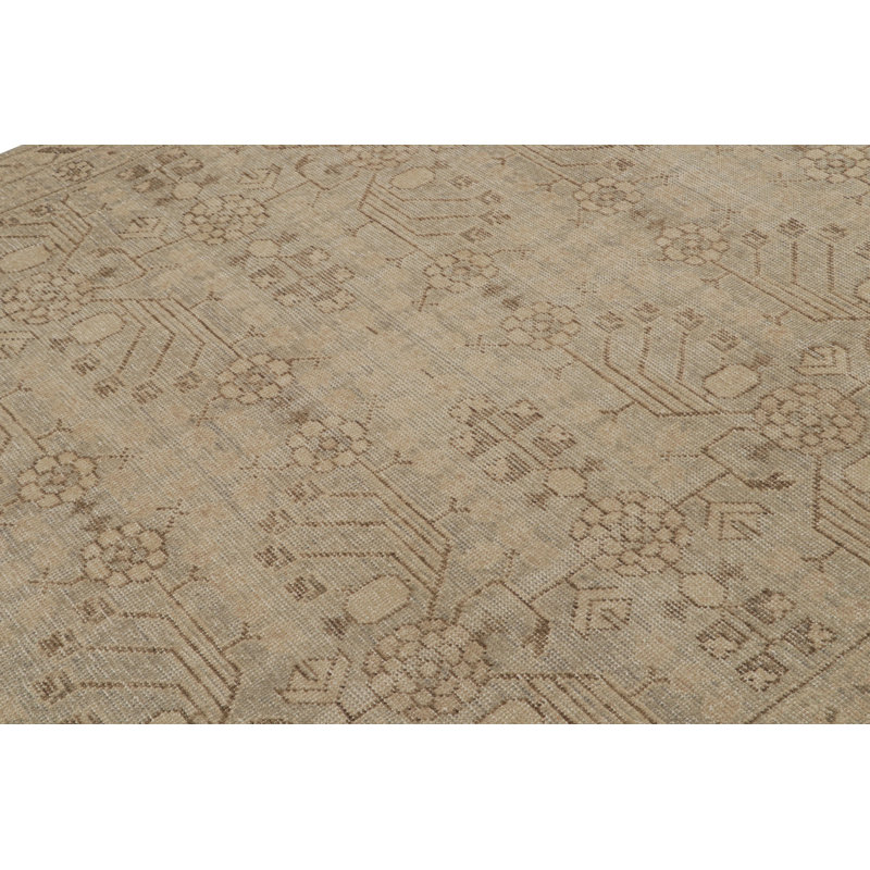 Distressed Homage Hand Knotted Wool Animal Print Area Rug, Rectangle 12' x 15'