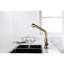 Robinet de lavabo extractible simple à fonction de jet double en acier inoxydable doré, buse haute rotative à 360 °, débit d'eau et température facile, conception rouille avec acier inoxydable pour la lessive, rotation de la buse,