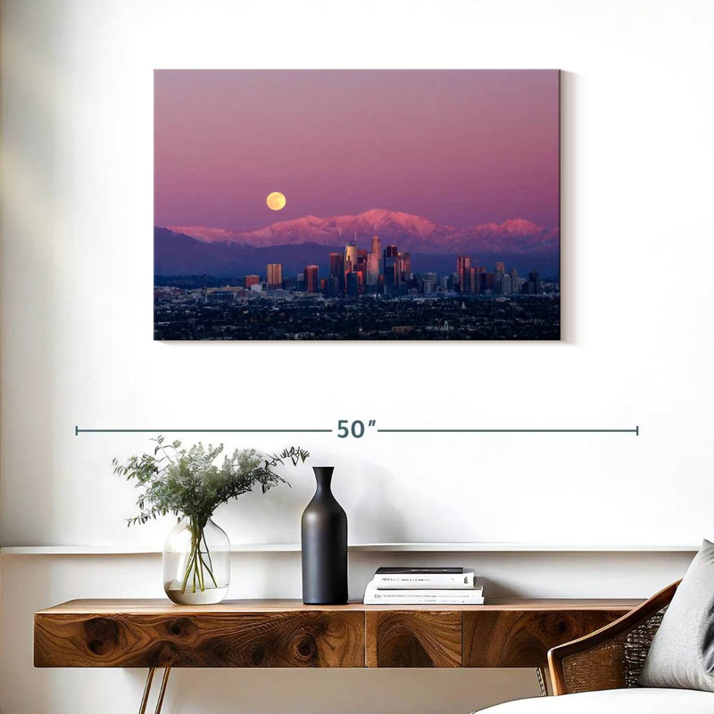 Pleine lune Nicci sur Los Angeles, H 24 po x l 36 po