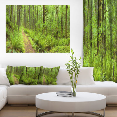 «Lush Forest Path Columbia River», reproduction de photo sur toile tendue