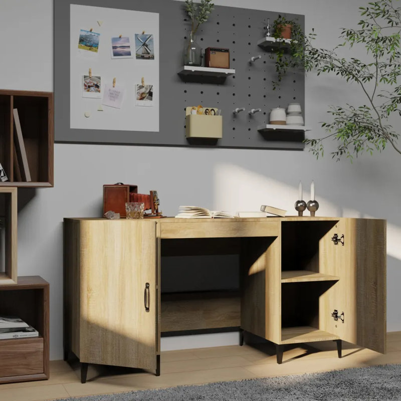 Korhan Computer Desk, Sonoma Oak