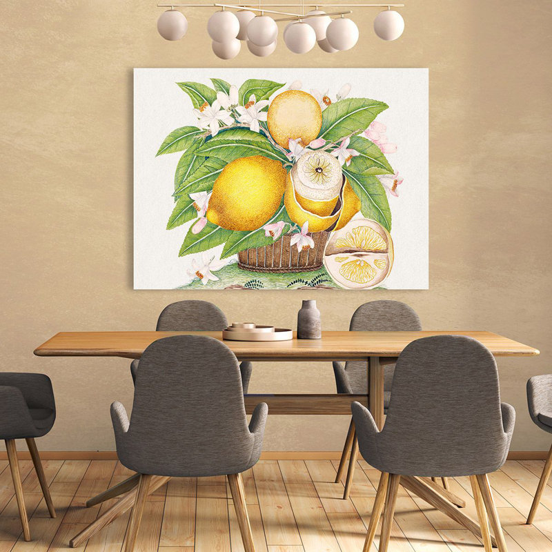 Basket Of Lemons by Anonymous - Wrapped Canvas Art Prints, 60cm H x 80cm W x 4cm D