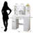 White Makeup Vanity With Mirror & LED Lights, Vanity Desk With 3 Color Lights For Women