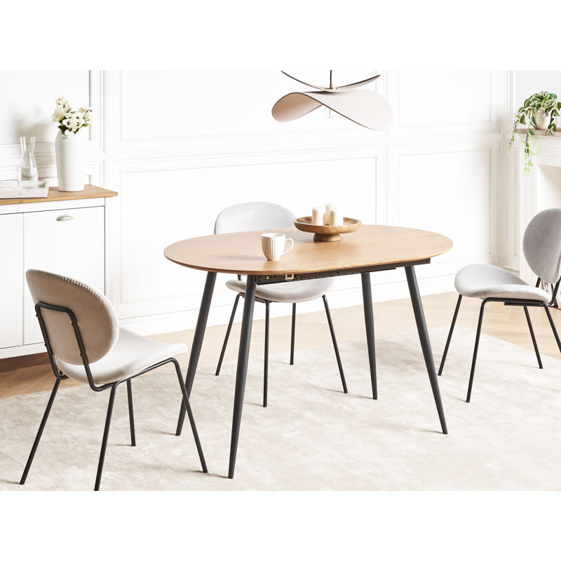CLAVET Extendable Oval Metal Base Dining Table