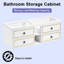 Meuble-lavabo double 60 po avec plateau en marbre Adifaah