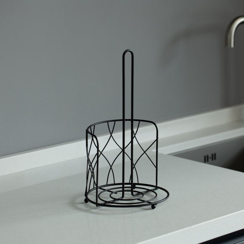 Porte-essuie-mains en fer noir Basicwise