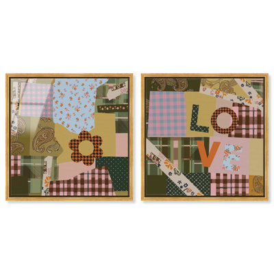 Retro Scarf Set High-Gloss Frameless Acrylic Glass Wall Art Typography and Symbols Print by Oliver Gal, Ready to Hang, 12 x 12