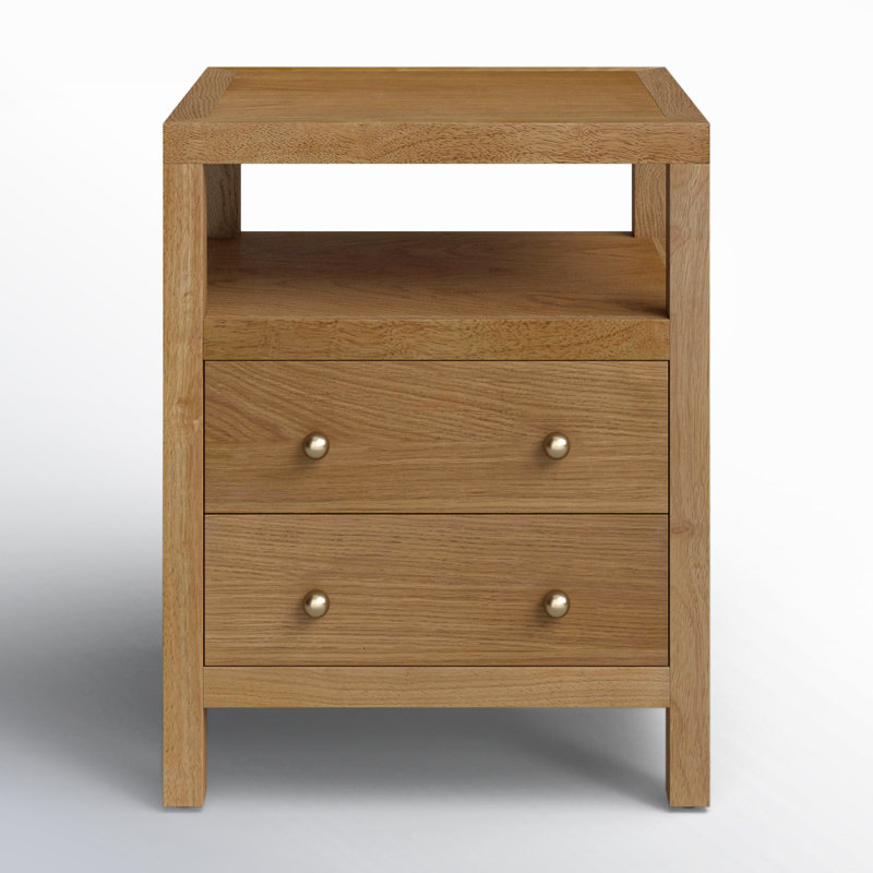 Nora 2-Drawer Nightstand, Natural