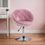 Siège de meuble-lavabo moderne réglable doux capitonné en velours rose doux pour le salon de la chambre à coucher