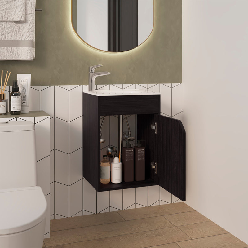Lavabo pour salle de bain Hudson, noir, Noir