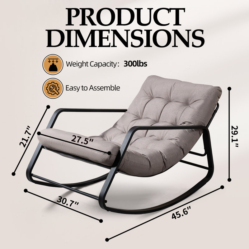 Chaise berçante d'extérieur à structure métallique, Brun